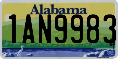 AL license plate 1AN9983