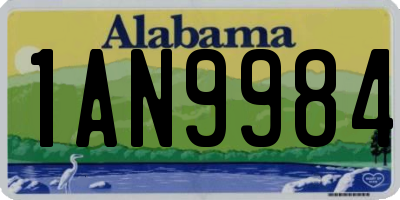 AL license plate 1AN9984