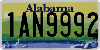 AL license plate 1AN9992