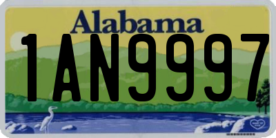 AL license plate 1AN9997