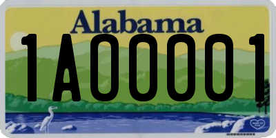 AL license plate 1AO0001