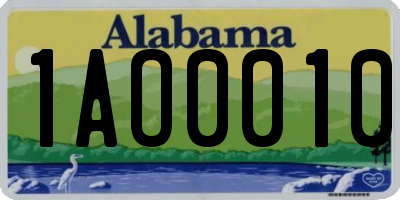 AL license plate 1AO0010