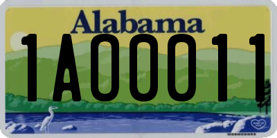 AL license plate 1AO0011