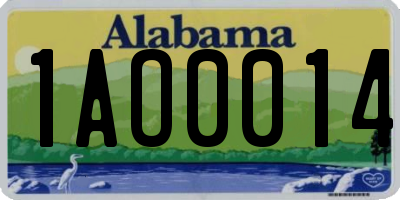 AL license plate 1AO0014