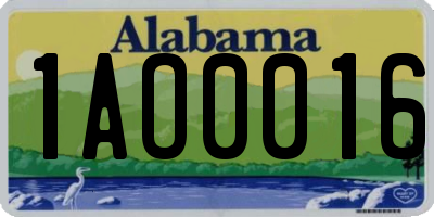 AL license plate 1AO0016