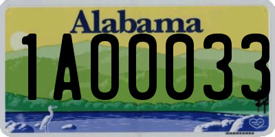 AL license plate 1AO0033