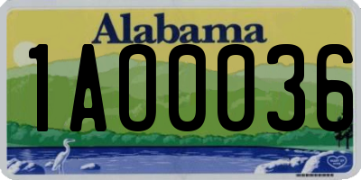 AL license plate 1AO0036
