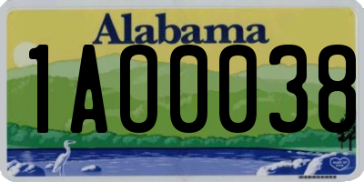 AL license plate 1AO0038