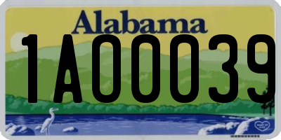AL license plate 1AO0039