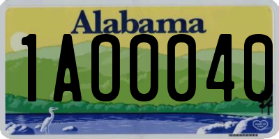 AL license plate 1AO0040