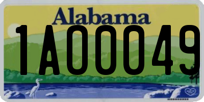 AL license plate 1AO0049