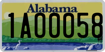 AL license plate 1AO0058