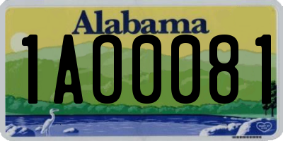 AL license plate 1AO0081