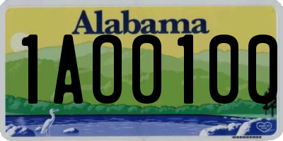 AL license plate 1AO0100