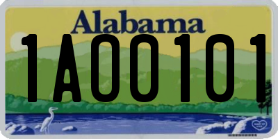 AL license plate 1AO0101