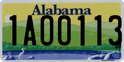AL license plate 1AO0113