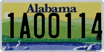 AL license plate 1AO0114