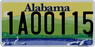 AL license plate 1AO0115