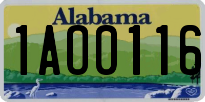 AL license plate 1AO0116