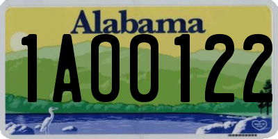 AL license plate 1AO0122