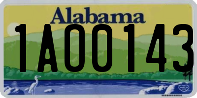 AL license plate 1AO0143