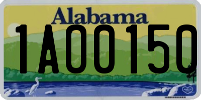 AL license plate 1AO0150