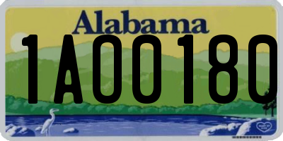 AL license plate 1AO0180