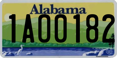 AL license plate 1AO0182