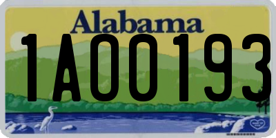 AL license plate 1AO0193