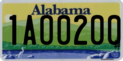 AL license plate 1AO0200