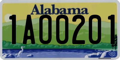 AL license plate 1AO0201