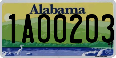 AL license plate 1AO0203
