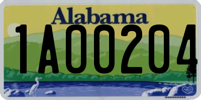 AL license plate 1AO0204