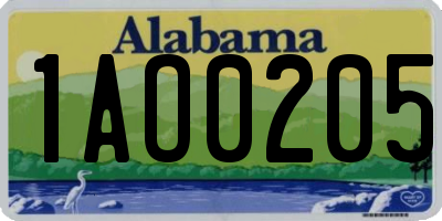 AL license plate 1AO0205