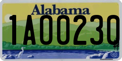AL license plate 1AO0230