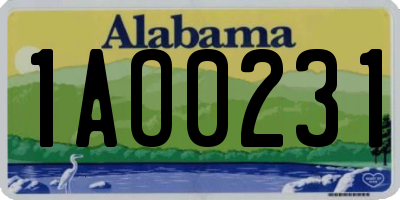 AL license plate 1AO0231