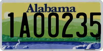AL license plate 1AO0235