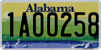 AL license plate 1AO0258