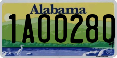 AL license plate 1AO0280