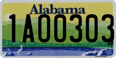 AL license plate 1AO0303