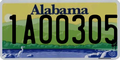 AL license plate 1AO0305