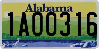 AL license plate 1AO0316