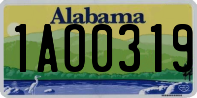 AL license plate 1AO0319