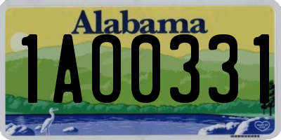 AL license plate 1AO0331