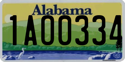 AL license plate 1AO0334