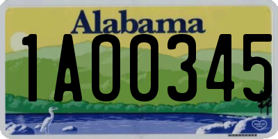 AL license plate 1AO0345