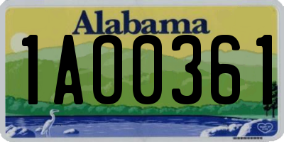 AL license plate 1AO0361