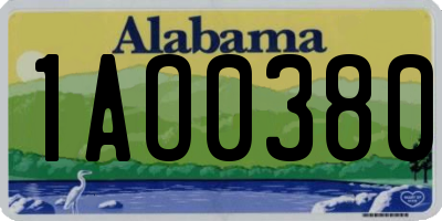 AL license plate 1AO0380