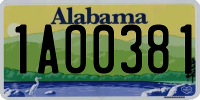AL license plate 1AO0381