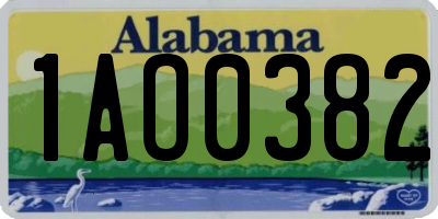 AL license plate 1AO0382